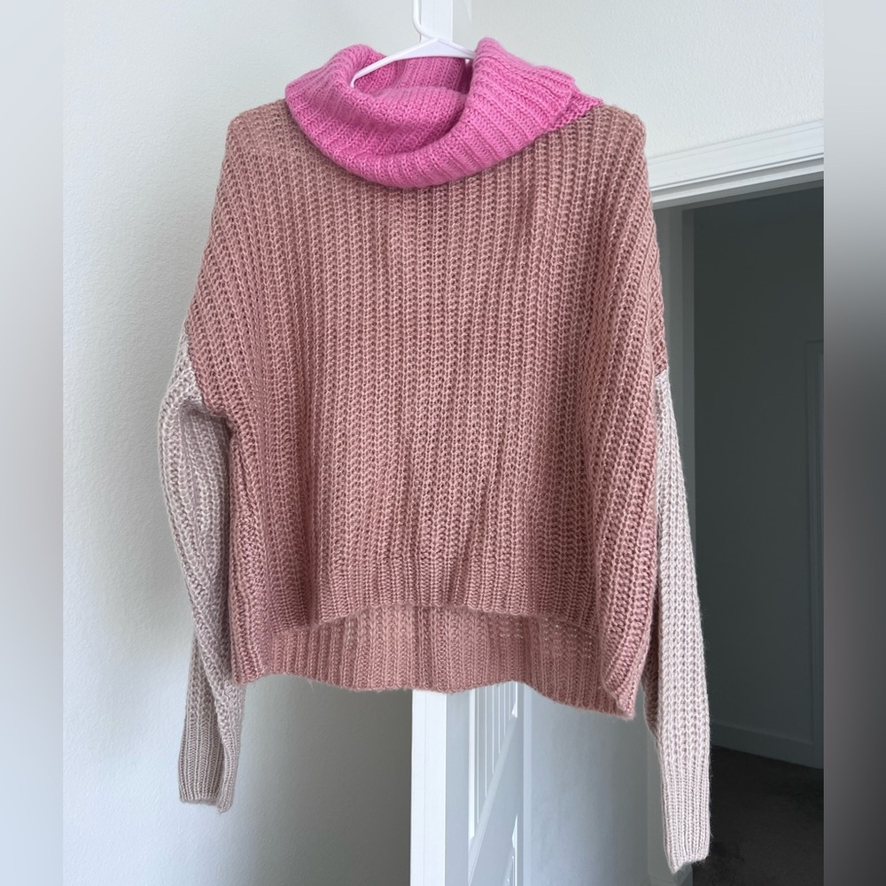 Tan & pink sweater
